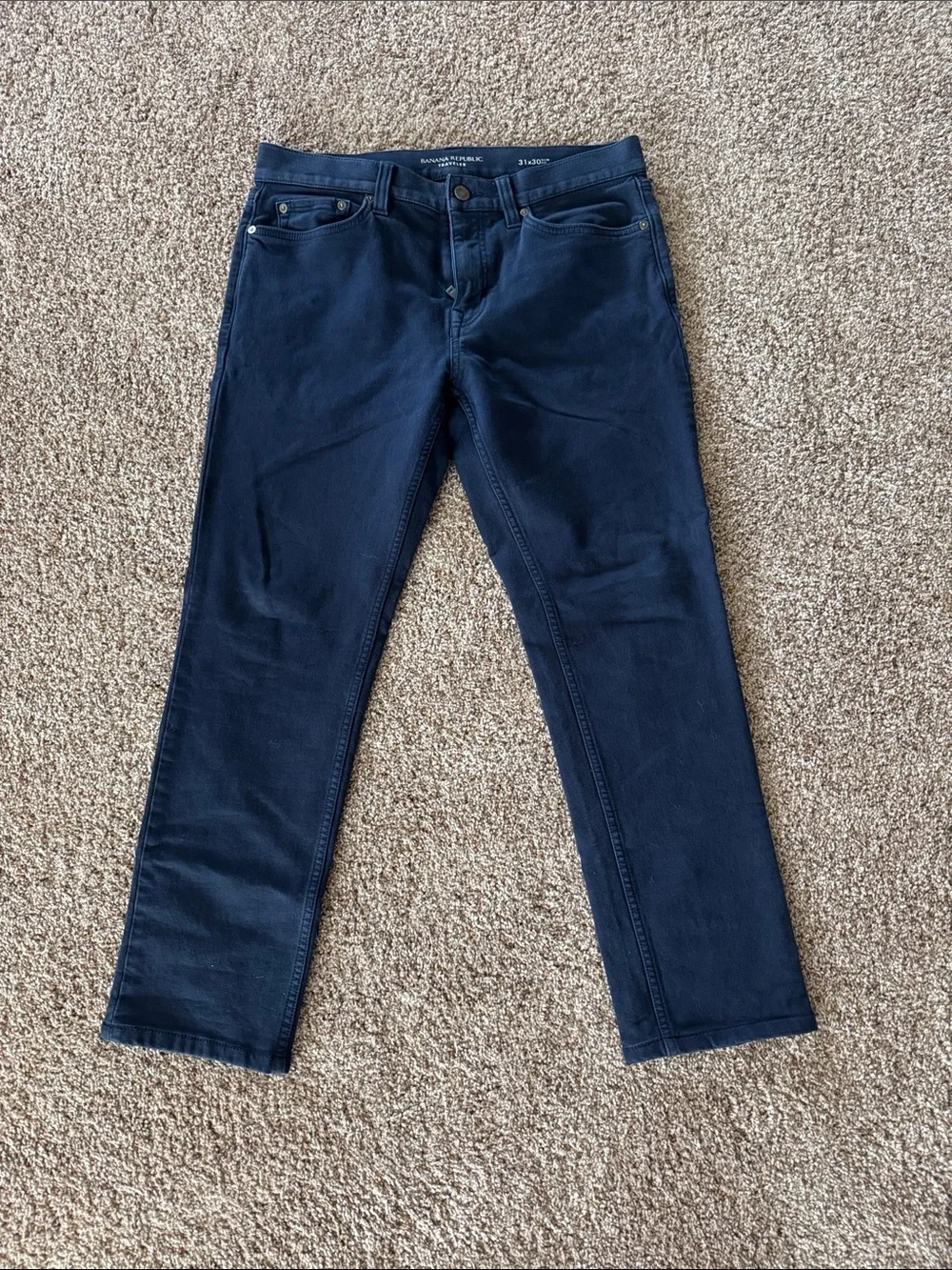 Banana Republic traveler slim fit pant in Navy
